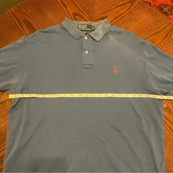 Polo Ralph Lauren Men’s Medium Blue Short Sleeve Collared Shirt - Picture 9 of 10